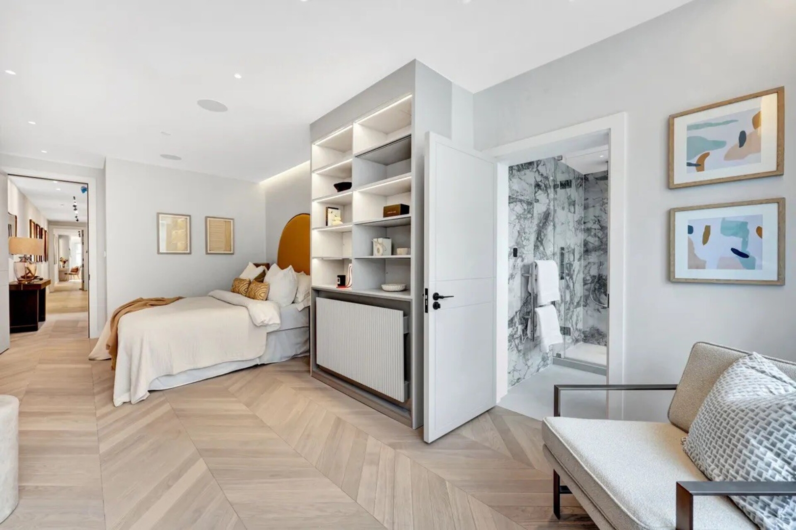Soak in the Spalike Marble Bath at Plush Penthouse